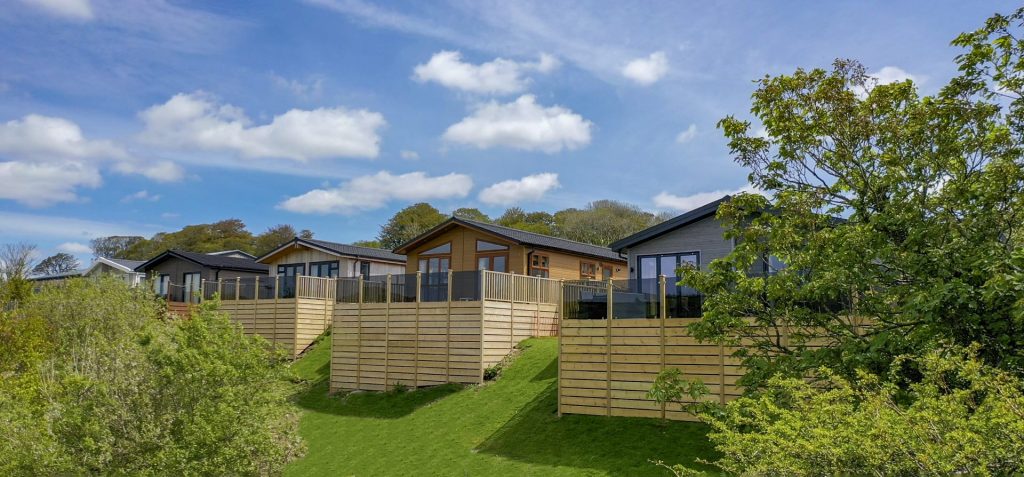 Photograph of the lodges at Juliots Well